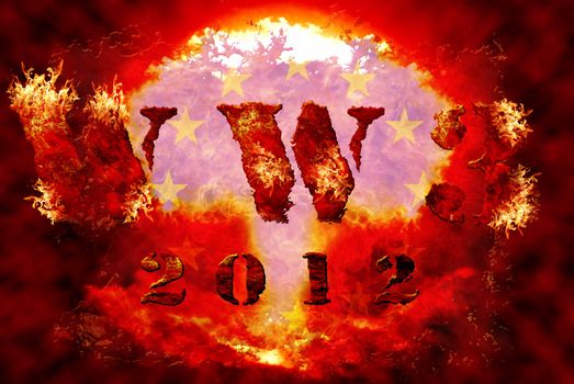 World war 3 nuclear background, a sensitive world issue, useful for various icon, banner, background, global economy conceptual design.