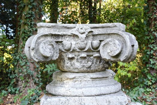 old ionic gorgerin in the Botanical Garden of Cluj Napoca