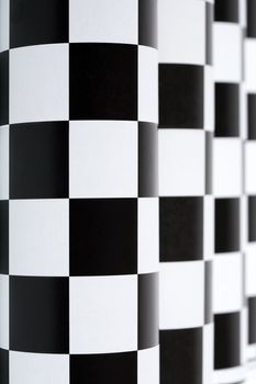 Abstract background made from black and white checkered paper