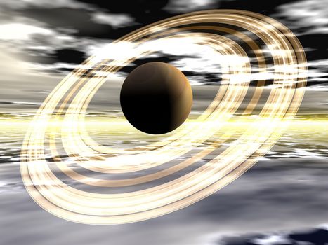 planet saturn and sky blue