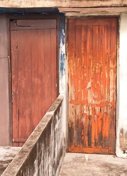 Old door on top of the building.