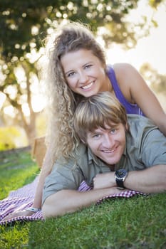 An Attractive Couple Enjoying A Day in the Park Together.