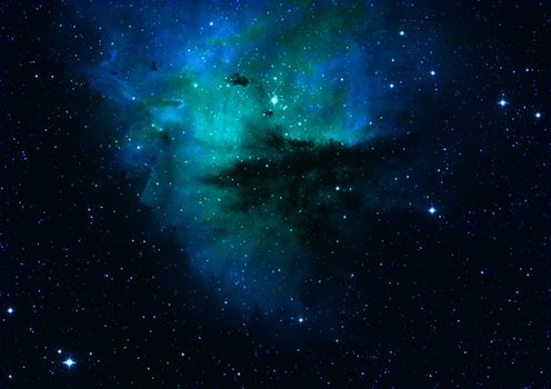 Far space being shone nebula as abstract background