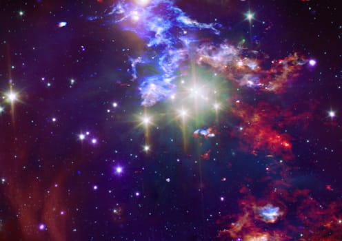 Star field in space, a nebulae and a gas congestion