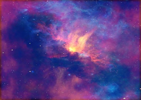 Far space being shone nebula as abstract background