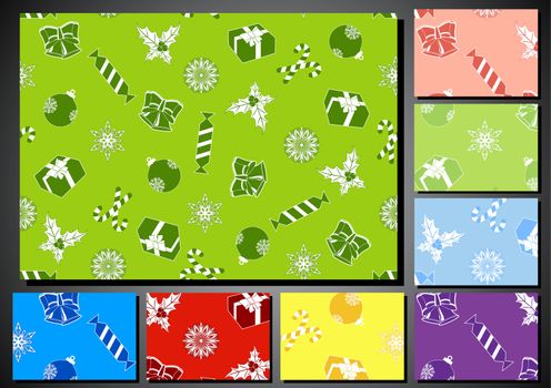 set of seamless backgrounds for the new year and Christmas