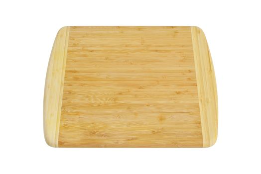 Wooden cutting board isolated on white.