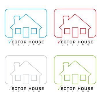 Collection of bungalow homes with outline illustrations