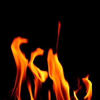 fire flame on black background