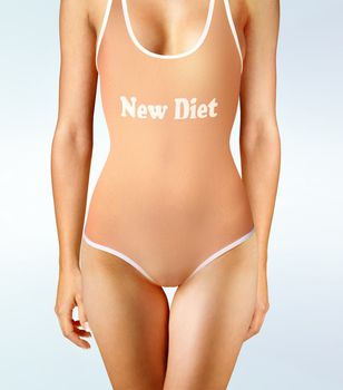 woman in underwear with perfect shape, diet oneself