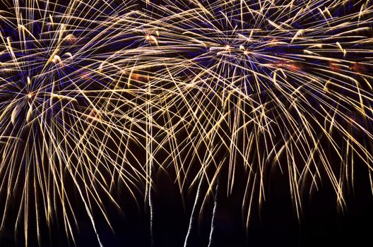 Fireworks light up the night sky during a New Year's celebration