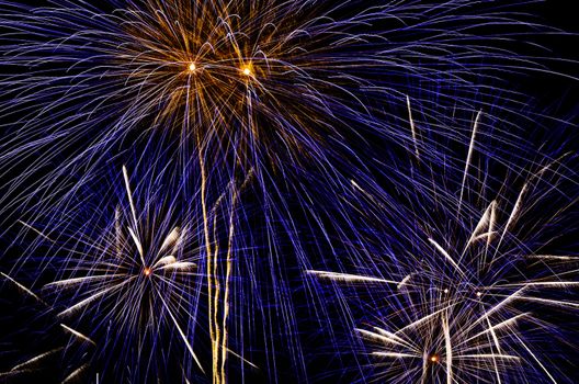 Fireworks light up the night sky during a New Year's celebration