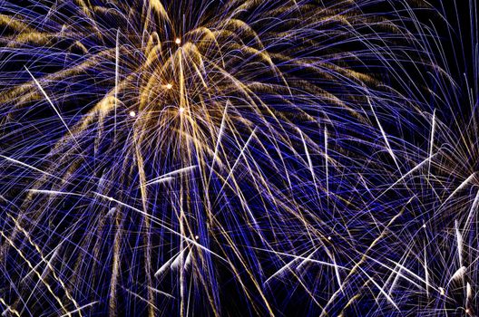 Fireworks light up the night sky during a New Year's celebration