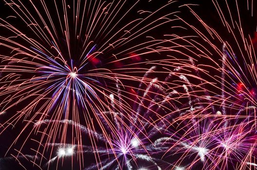 Fireworks light up the night sky during a New Year's celebration