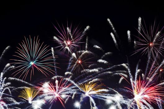 Fireworks light up the night sky during a New Year's celebration