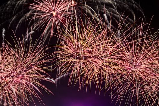 Fireworks light up the night sky during a New Year's celebration