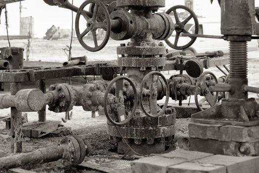 The mouth of an old oil well.