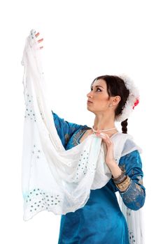 Young girl in the Indian national costume
