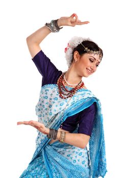 Young girl in the Indian national costume
