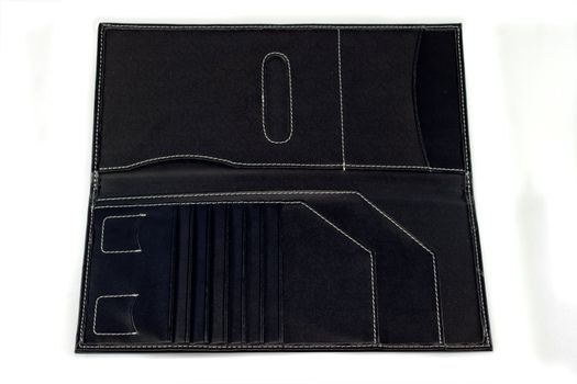 Inside black wallet isolated