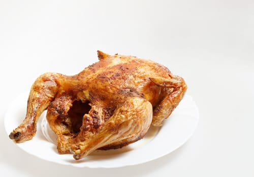 Roasted Chicken isolated on a white background