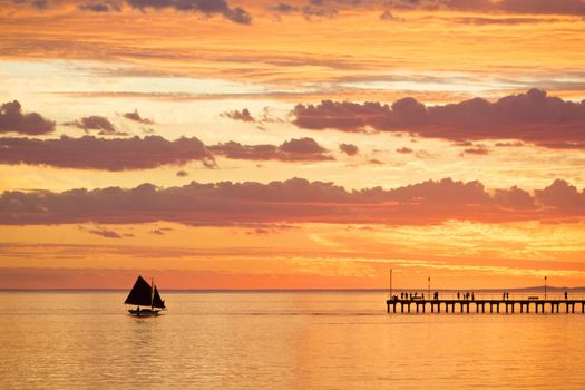 Sunset setting over the sea