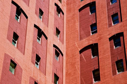 Office Buildings in the City red Brick at an Angle