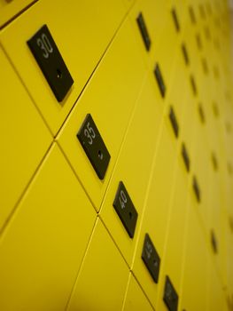 yellow private mail boxes at a post office in Croatia