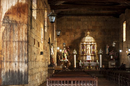 The interior of the church in Guane, Colombia.