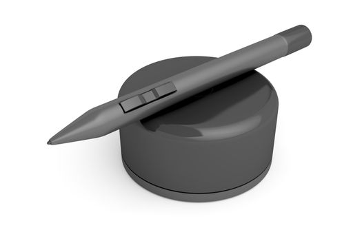 Digital pen for graphic tablet on white background