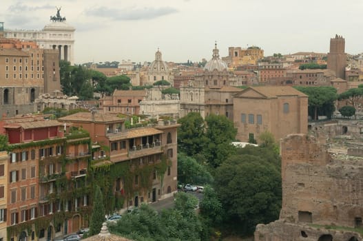 View of Rome from the hill of the Roman Forum