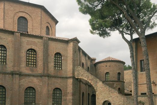 Basilica of San Vitale in Ravenna in Italy on a cloudy day