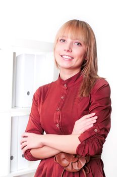 portrait of a beautiful woman who works in the office