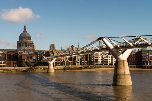 City of London, Millennium bridge and St. Paul's Cathedral - UK
