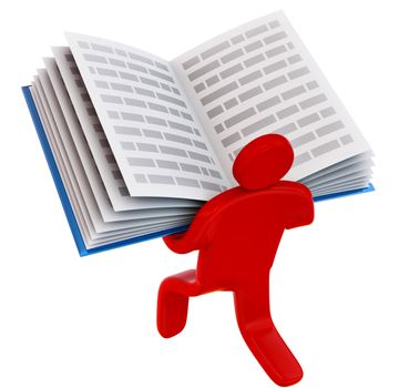 rendered man holding open book for self education