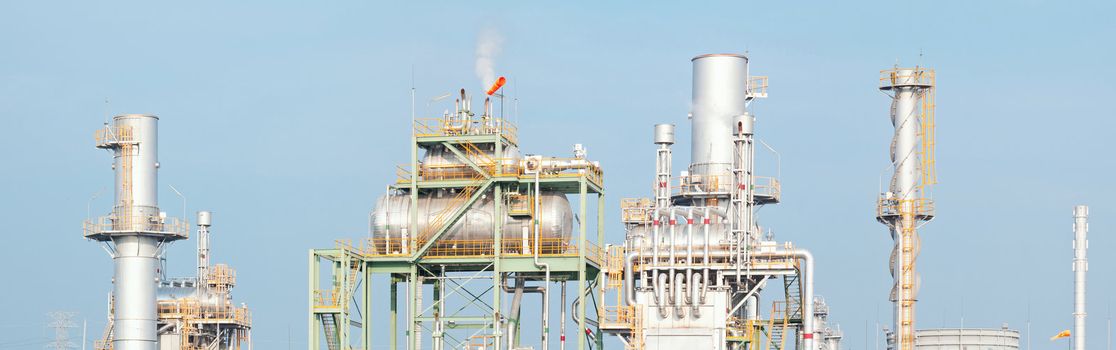 Panorama of Industry boiler in Oil Refinery Plant