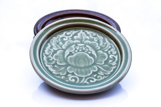 Ceramic Saucer on White Background