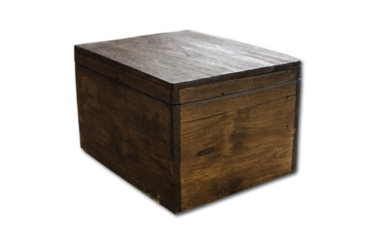 Wooden Box on white background