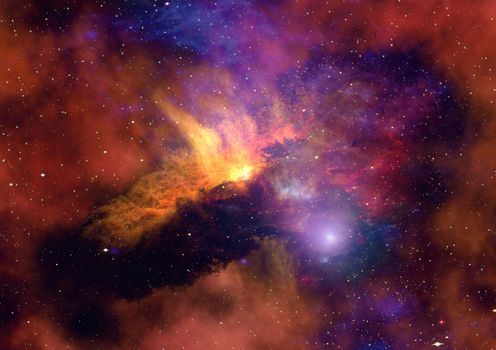 Far space being shone nebula as abstract background