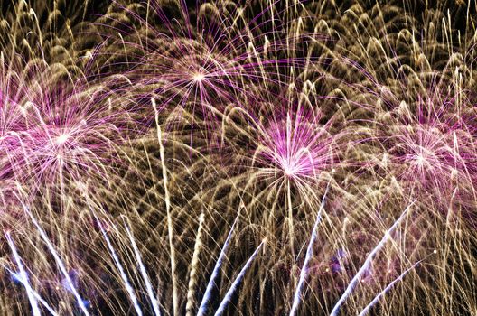 Fireworks light up the night sky during a New Year's celebration