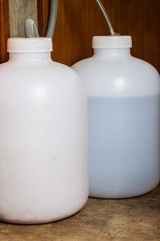 Two White Tanks with water