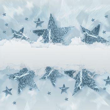 abstract silver grey stars, christmas background with text space