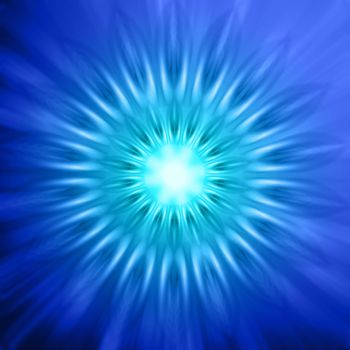 abstract neon rays lights in circles over blue background