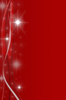 christmas background for your designs in red with swirls and snowflakes