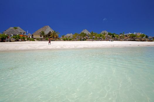 Crystal clear waters at Zanzibar beach in Tanzania