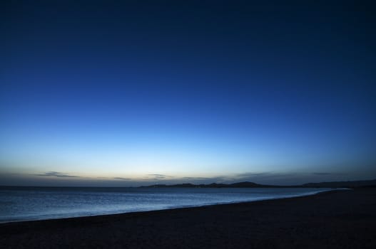 The beach at Cabo de la Vela, Colombia as seen just after sunset.