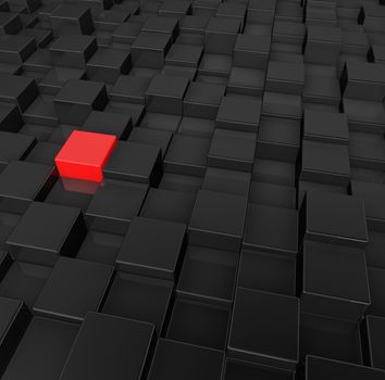 black and red cubes background - 3d illustration