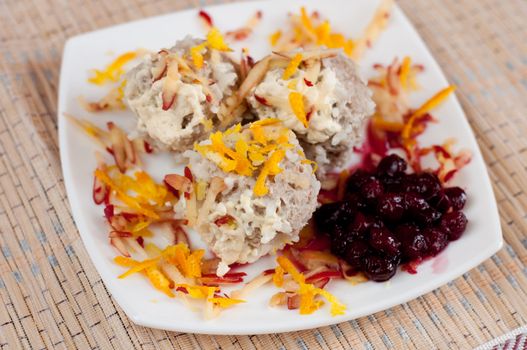 Meatballs with cranberry sauce