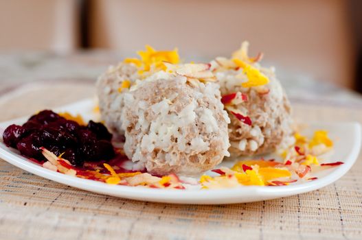 Meatballs with cranberry sauce