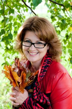 Woman with glasses in the park